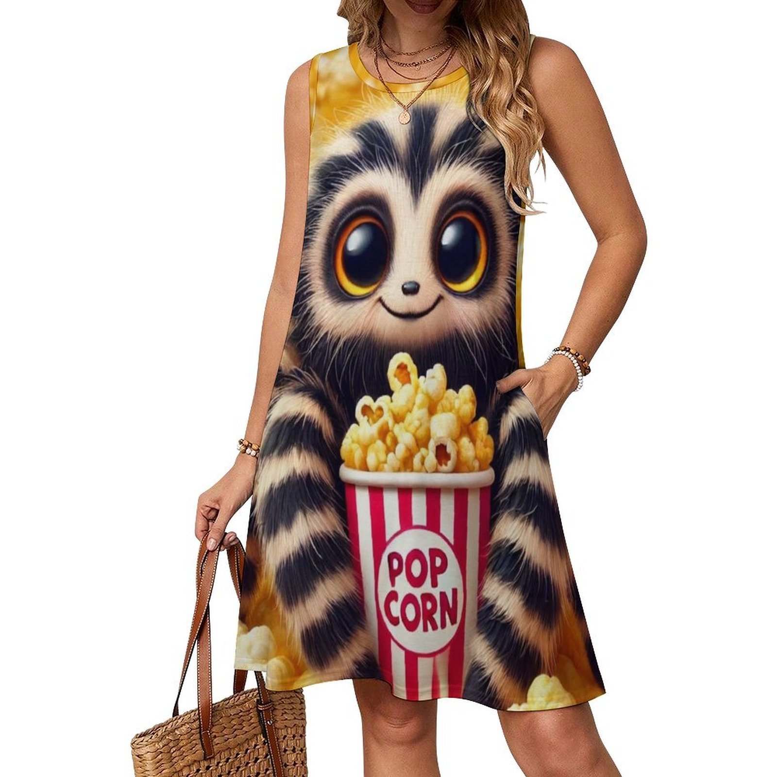 فستان بوهيمي بدون أكمام للنساء - مراجعة Popcorn وسعره